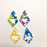 50pcs Acetic Acid Marble Triangle Charms for Earring DIY