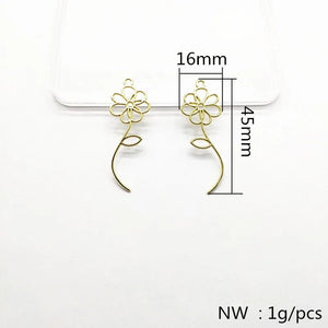 100pcs Zinc Alloy Flower Shape Charm for Necklace Earrings DIY