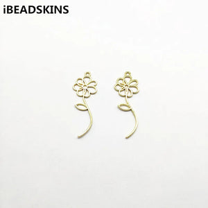 100pcs Zinc Alloy Flower Shape Charm for Necklace Earrings DIY