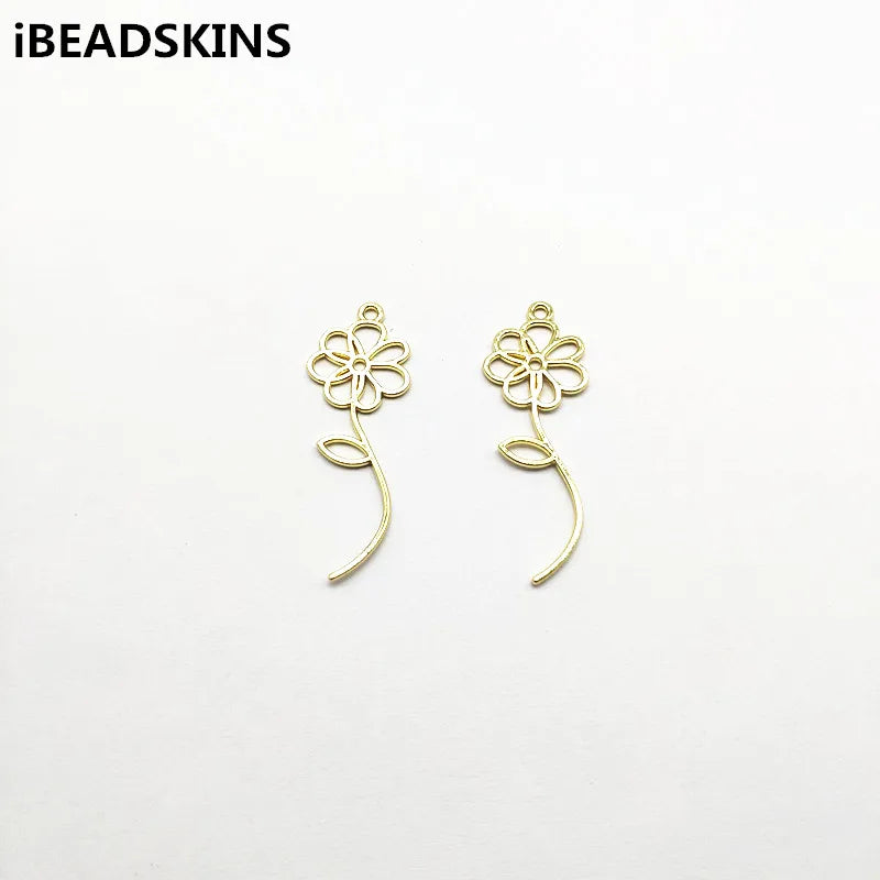 100pcs Zinc Alloy Flower Shape Charm for Necklace Earrings DIY