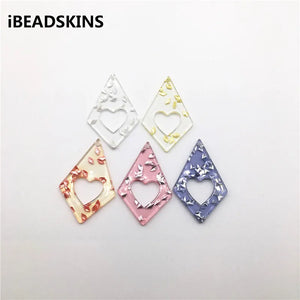 100pcs Clear Acrylic Rhombus Charms for Earrings DIY