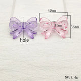 Acrylic Bow Beads for DIY Jewelry Making, 60pcs