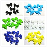 46x36mm Solid Acrylic Bows Beads for DIY Necklace Making, 60pcs