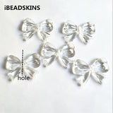 60pcs Clear Acrylic Bows Beads for Jewelry DIY