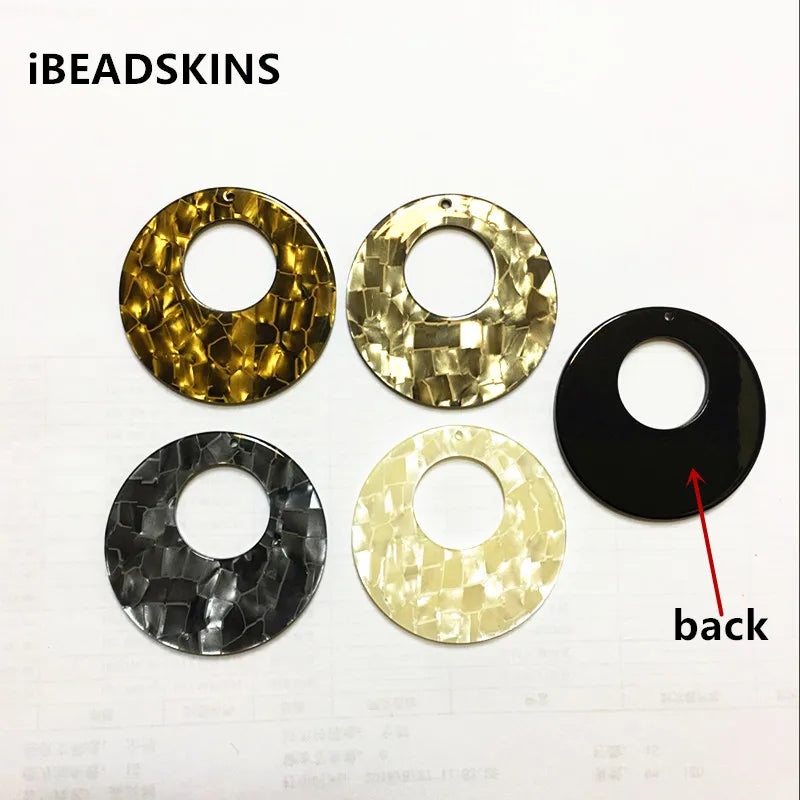47mm 50pcs/lot Acrylic Marble Charms for Jewelry Making