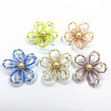 Hand Weave Mini Glass Beads Flower for Earrings, Hairpin Accessories - 20pcs
