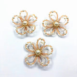 Hand Weave Mini Glass Beads Flower for Earrings, Hairpin Accessories - 20pcs