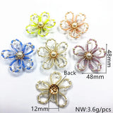 Hand Weave Mini Glass Beads Flower for Earrings, Hairpin Accessories - 20pcs