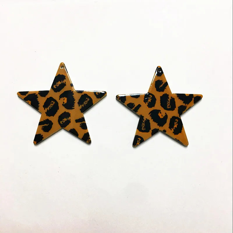 Acrylic Star-Shaped Cloth Charms 50pcs/lot for DIY Jewelry Making