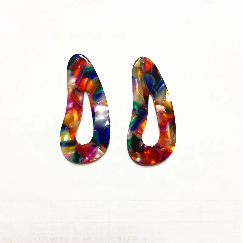 50pcs Imitate Marble Texture Drop Charms for Earring/Jewelry DIY