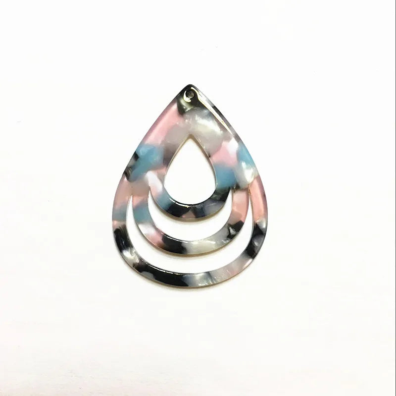 30pcs Acetic Acid Marble Drop Charms for Earring DIY