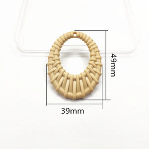Acrylic Weaving Oval-Shape Earring Charms, 100pcs