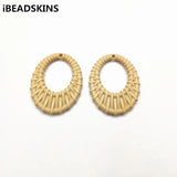 Acrylic Weaving Oval-Shape Earring Charms, 100pcs