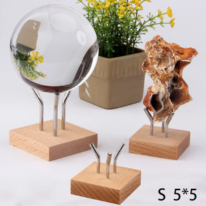 5*5 Metal Wood Base Crystal Ball Golf Ball Display Stand