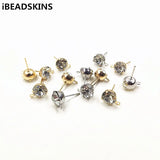 500pcs Copper Rhinestone Round Shape Earring Studs