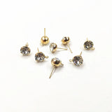 500pcs Copper Rhinestone Round Shape Earring Studs