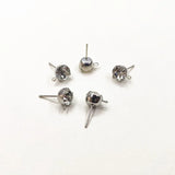 500pcs Copper Rhinestone Round Shape Earring Studs