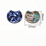 50pcs 37x30mm Acetic Acid Marble Effect Round Charm for Earrings Jewelry