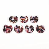 50pcs 37x30mm Acetic Acid Marble Effect Round Charm for Earrings Jewelry