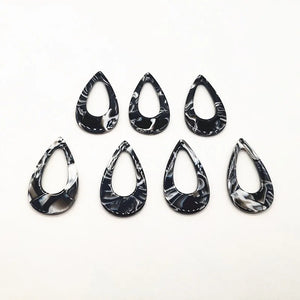 50pcs 40x23mm Marble Drop-shape Charm for Earrings