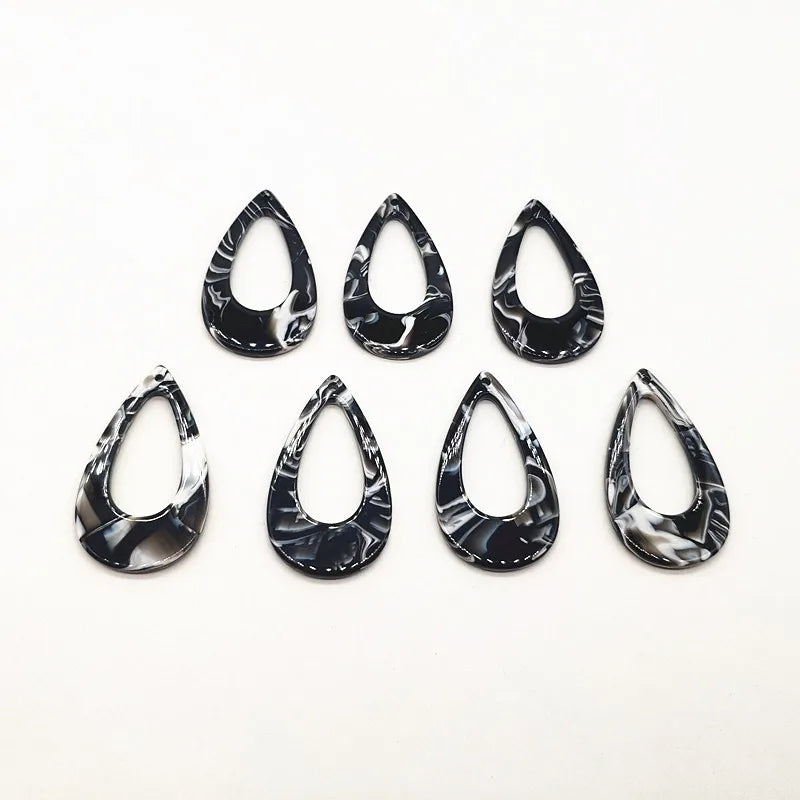 50pcs 40x23mm Marble Drop-shape Charm for Earrings