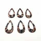 50pcs 40x23mm Marble Drop-shape Charm for Earrings
