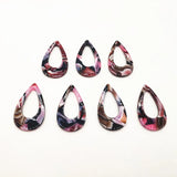 50pcs 40x23mm Marble Drop-shape Charm for Earrings