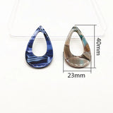 50pcs 40x23mm Marble Drop-shape Charm for Earrings