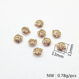 50pcs Copper/CZ Flower Charm for Earrings DIY Parts