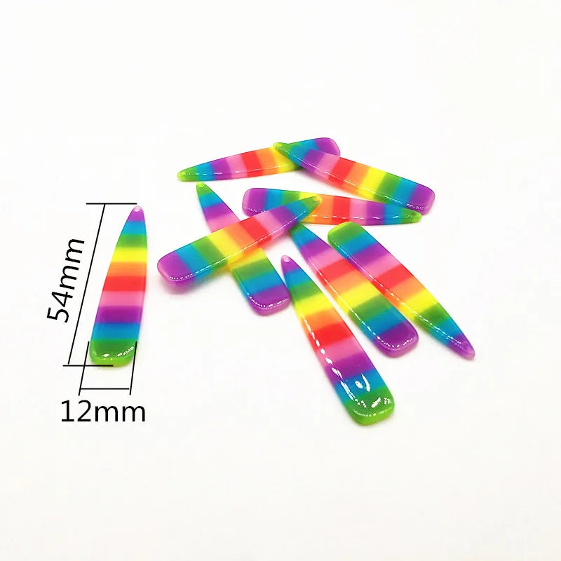 50pcs Rainbow Acetic Acid Charms for Earrings DIY Jewelry Making