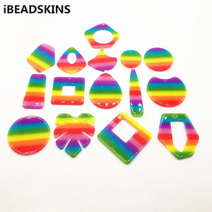 50pcs Rainbow Acetic Acid Charms for Earrings DIY Jewelry Making