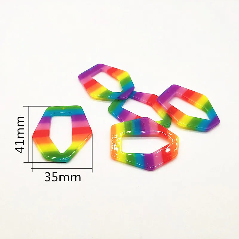 50pcs Rainbow Acetic Acid Charms for Earrings DIY Jewelry Making