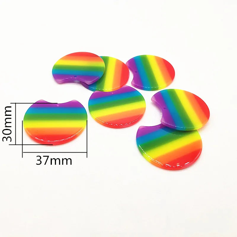 50pcs Rainbow Acetic Acid Charms for Earrings DIY Jewelry Making