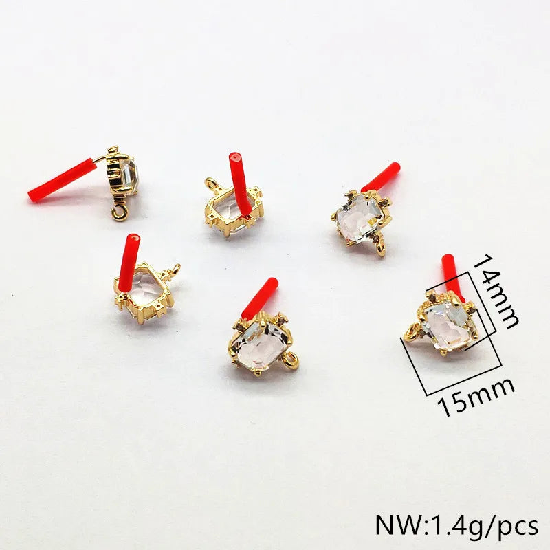 50pcs Silver Pin CZ Ear Stud DIY Jewelry Findings