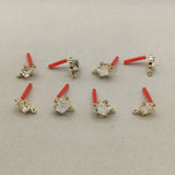 50pcs Silver Pin CZ Ear Stud DIY Jewelry Findings