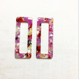50pcs Acetic Acid Rectangle Charm Beads for Jewelry DIY