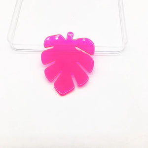 Neon Leaf-Shaped Charms 50pcs for Earrings DIY