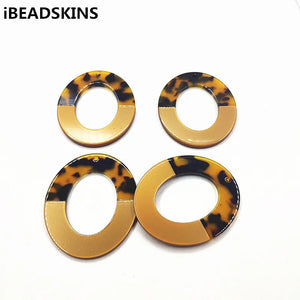 Acetic Acid Oval Charms for Earrings DIY - 20pcs, 51x43mm