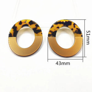 Acetic Acid Oval Charms for Earrings DIY - 20pcs, 51x43mm