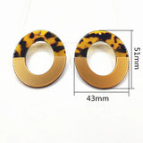 Acetic Acid Oval Charms for Earrings DIY - 20pcs, 51x43mm