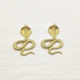 Snake Shape Charm for Earrings DIY, 30pcs Zinc Alloy Jewelry Findings