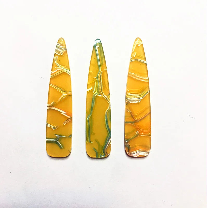 Acrylic Stripe Drop-Shape Charms for Earrings DIY - 100pcs