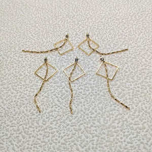 30pcs Plating Square Charm Real Chain For Earring DIY, Jewelry Findings