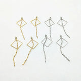 30pcs Plating Square Charm Real Chain For Earring DIY, Jewelry Findings