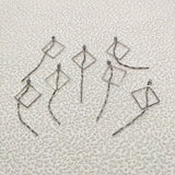 30pcs Plating Square Charm Real Chain For Earring DIY, Jewelry Findings
