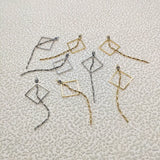 30pcs Plating Square Charm Real Chain For Earring DIY, Jewelry Findings