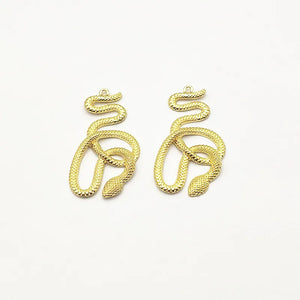 Snake Shape Charm for Earrings DIY 30pcs