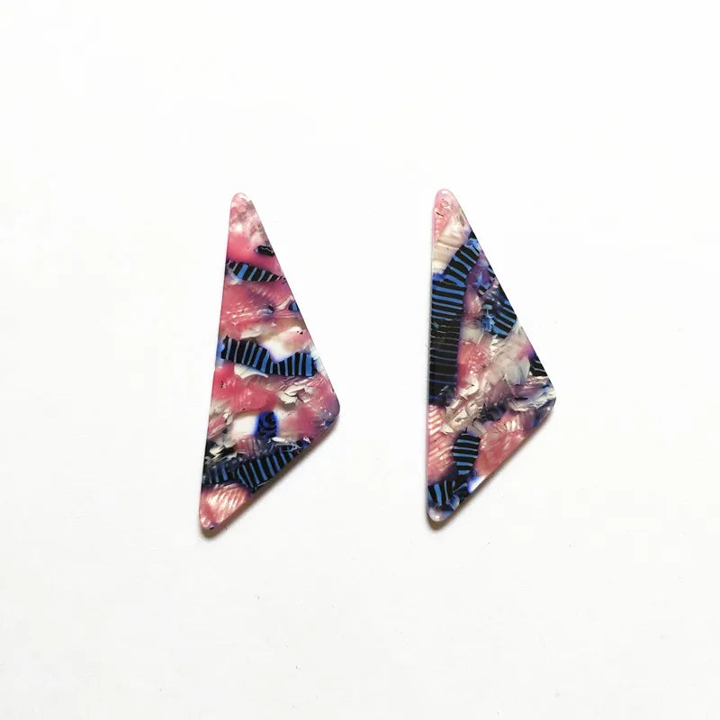 50pcs Triangle-shape Charms for Earrings, Acetic Acid Jewelry Findings