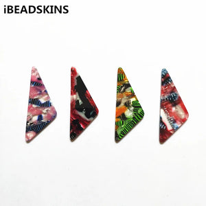 50pcs Triangle-shape Charms for Earrings, Acetic Acid Jewelry Findings