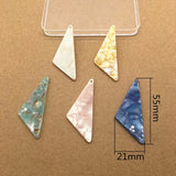 50pcs Acetic Acid Triangle Charms for Earrings - 55x21mm